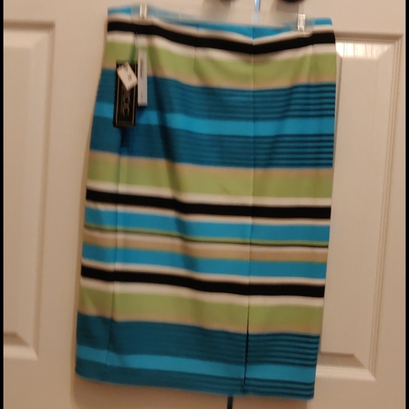 Blue & green stripe pencil skirt - Picture 2 of 4